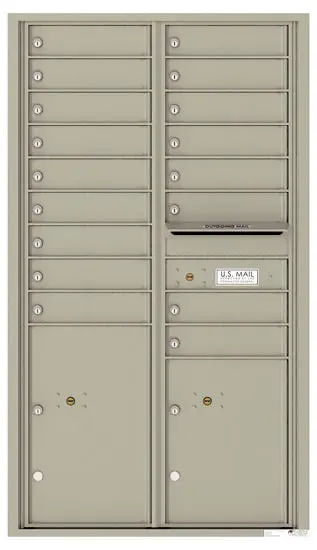 Florence Recessed 4C Horizontal Mailbox – 17 Tenant Doors, 2 Parcel Lockers – Front Loading – 15 Doors High – USPS Access Product Image