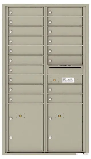 Florence Recessed 4C Horizontal Mailbox – 18 Tenant Doors, 2 Parcel Lockers – Front Loading – 15 Doors High – USPS Access Product Image