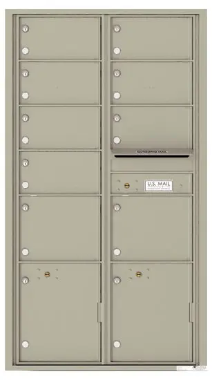 Florence Recessed 4C Horizontal Mailbox – 9 Tenant Doors, 2 Parcel Locker – Front Loading – Max Height – 206550 – Private Delivery Product Image