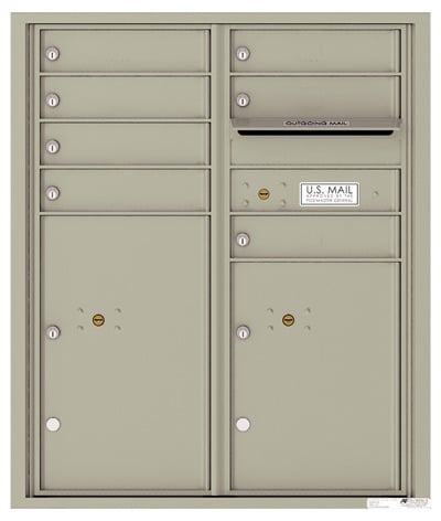 Florence Recessed 4C Horizontal Mailbox – 7 Tenant Doors, 2 Parcel Lockers – Front Loading – ADA Compliant Max Height – USPS Access Product Image