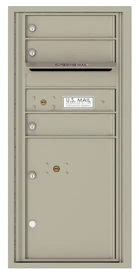 Florence Recessed 4C Horizontal Mailbox – 3 Tenant Doors, 1 Parcel Locker – Front Loading – ADA Compliant Max Height – USPS Access Product Image