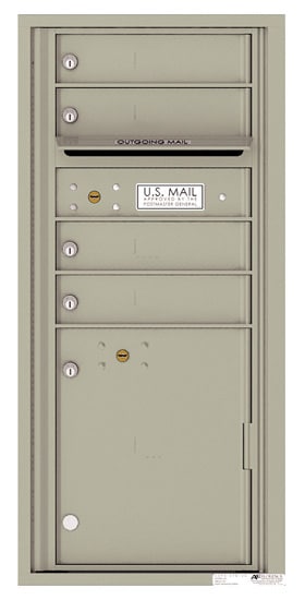 Florence Recessed 4C Horizontal Mailbox – 4 Tenant Doors, 1 Parcel Locker – Front Loading – ADA Compliant Max Height – USPS Access Product Image