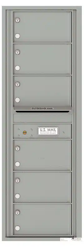 Recessed 4C Horizontal Mailbox – 6 Doors – Front Loading – 4C14S-06 Product Image