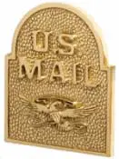 Gaines Keystone Door Plaque Polished Brass