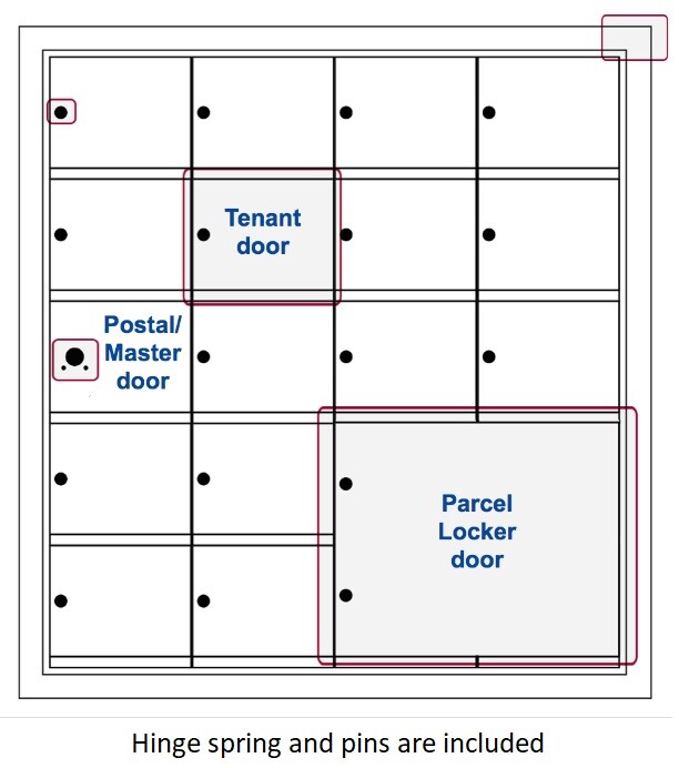 Replacement Mailbox Door for Florence 1400 Horizontal Mailboxes