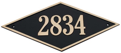 Majestic Solid Brass Diamond Address Plaques