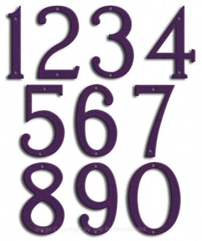 Medium Deep Purple House Numbers by Majestic 8 Inch Product Image