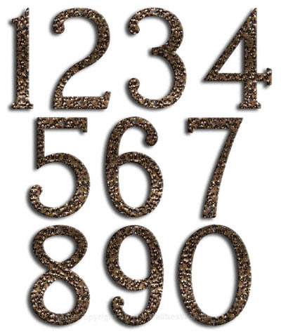 Medium Gold Vein House Numbers Majestic