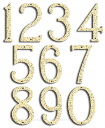 Medium White Vein House Numbers Majestic