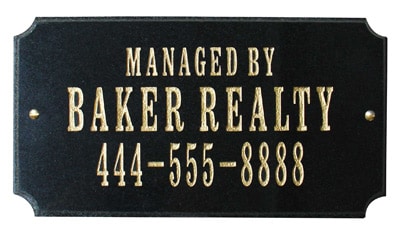 QualArc Executive Rectangle Granite Address Plaque Product Image