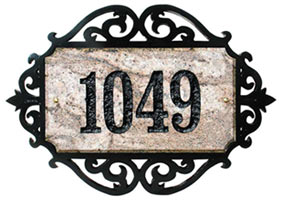 Qualarc Granite Address Plaque Scroll Frame