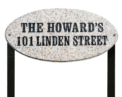 QualArc Rockport Oval Granite Lawn Marker Address Plaque Product Image