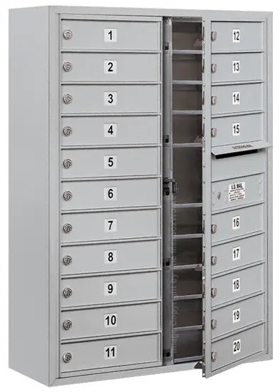 3811D-20 Front Loading Salsbury 4C Horizontal Mailboxes With Surface Mount Enclosure Product Image