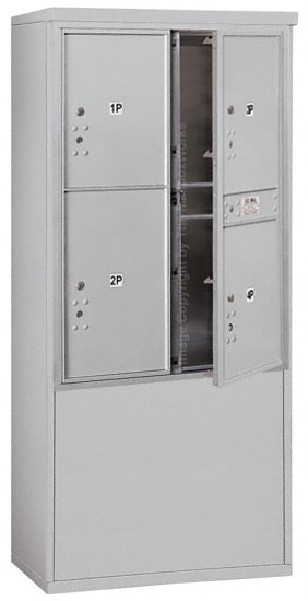 3711D-4P Front Loading Salsbury 4C Horizontal Mailboxes With Free Standing Enclosure Product Image