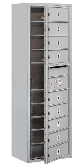 3811S-09 Front Loading Salsbury 4C Horizontal Mailboxes With Surface Mount Enclosure Product Image