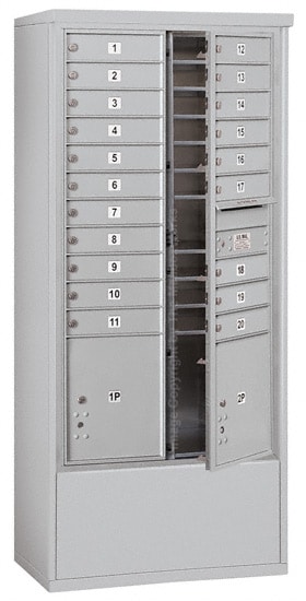 3716D-20 Front Loading Salsbury 4C Horizontal Mailboxes With Free Standing Enclosure Product Image