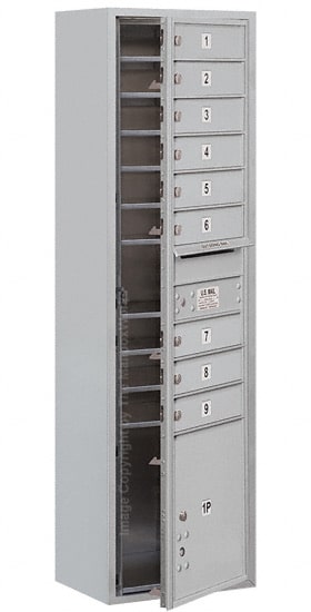 3716S-09 Front Loading Salsbury 4C Horizontal Mailboxes With Surface Mount Enclosure Product Image