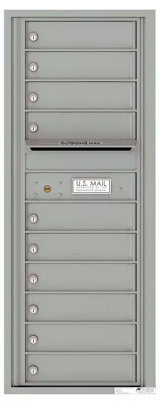 Recessed 4C Horizontal Mailbox – 10 Doors – Front Loading – 4C12S-10 – Private Access Product Image
