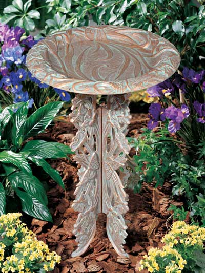 Whitehall Butterfly Pedestal Bird Bath
