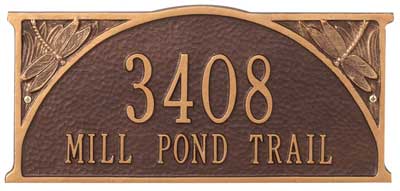 Whitehall Dragonfly Address Plaque