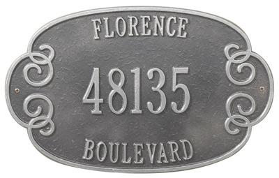 Whitehall Florence Address Plaque