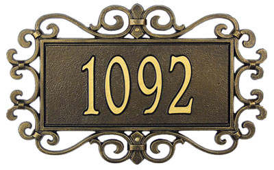 Whitehall Mears Fretwork Address Plaque