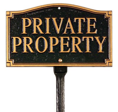 Whitehall Private Property Statement Plaque Product Image