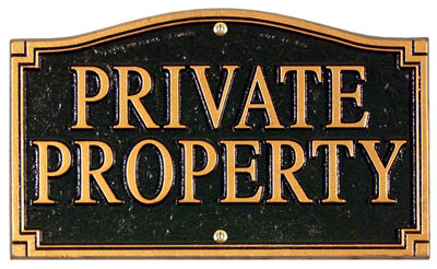 Whitehall Private Property Statement Plaque Product Image