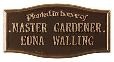 Whitehall Vicksburg Planted In Honor Plaque