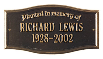 Whitehall Vicksburg Planted In Memory Plaque