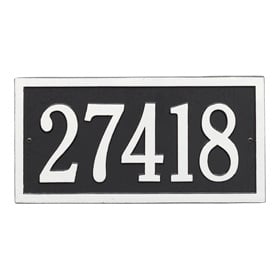 Whitehall Bismark Address Plaque Black White