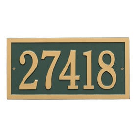 Whitehall Bismark Address Plaque Green Gold