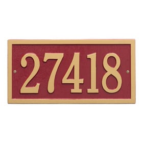 Whitehall Bismark Address Plaque Red Gold