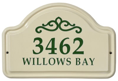 Whitehall Scroll Arch Ceramic Address Plaque