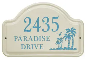 Whitehall Palm Arch Plaque Sea Blue