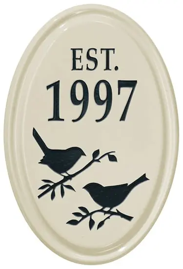Whitehall Bird Silhouette Vertical Oval Ceramic Plaque Product Image