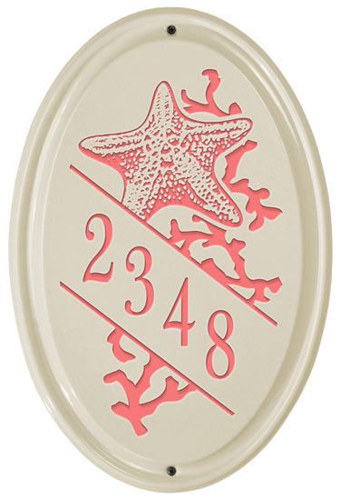 Whitehall Starfish Vertical Oval Ceramic Plaque