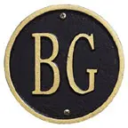 Whitehall Address Plaques Black With Gold
