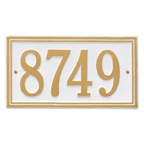 Whitehall Double Line Plaque White Gold