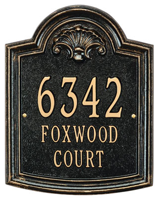 Whitehall Elderwood Address Plaque