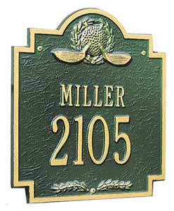 Whitehall Golf Emblem Address Plaque