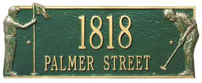 Whitehall Golf Greens Address Plaque