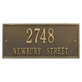 Whitehall Hartford Address Plaque Antique Brass