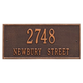 Whitehall Hartford Address Plaque Antique Copper