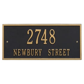 Whitehall Hartford Address Plaque Black Gold