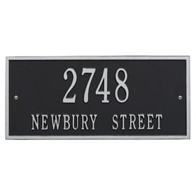 Whitehall Hartford Address Plaque Black Silver