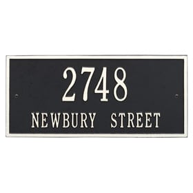 Whitehall Hartford Address Plaque Black White