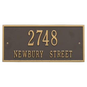 Whitehall Hartford Address Plaque Bronze Gold