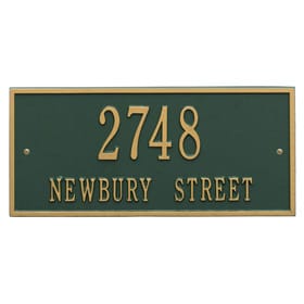 Whitehall Hartford Address Plaque Green Gold