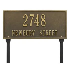Whitehall Hartford Lawn Marker Antique Brass